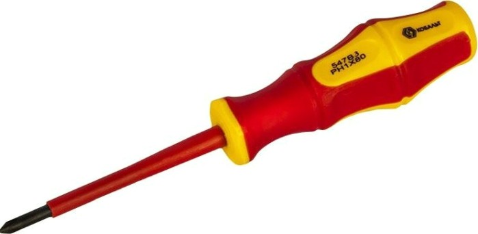 Отвертка крестовая диэлектрическая Кобальт 646-492 ultra grip ph-1х80 мм cr-v, двухкомпонентная рукоя