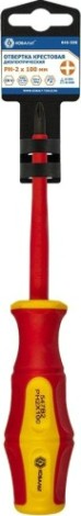 Отвертка крестовая диэлектрическая Кобальт 646-508 ultra grip ph-2х100 мм cr-v, двухкомпонентная руко Отвертка крестовая диэлектрическая Кобальт 646-508 ultra grip ph-2х100 мм cr-v, двухкомпонентная руко