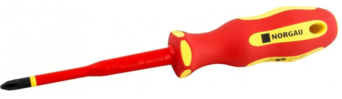 Отвертка крестовая диэлектрическая Norgau PH1x80мм крестовая vde slim [067074110]