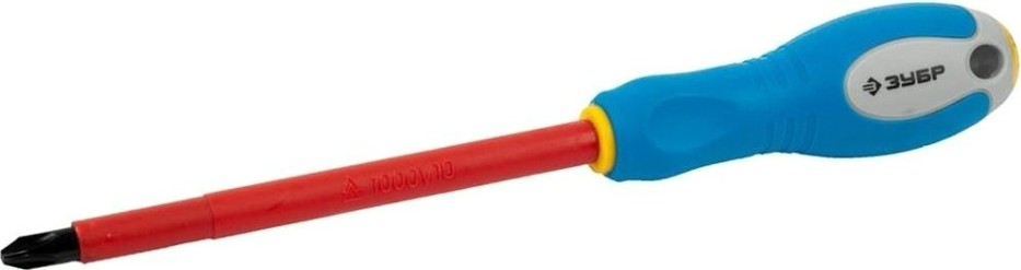 Отвертка крестовая диэлектрическая ЗУБР "ПРОФИ ЭЛЕКТРИК" VDE 1000 V PH 3 х 150 мм 25262-3-150 [25262-3-150]