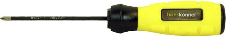 Отвертка крестовая HANSKONNER HK1040-16-PH0-75 алмазн. наконечник Отвертка крестовая HANSKONNER HK1040-16-PH0-75 алмазн. наконечник