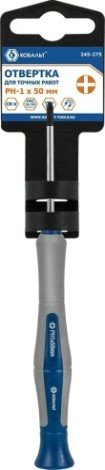 Отвертка крестовая Кобальт 245-275 для точных работ ultra grip ph 1х50 мм cr-v, двухк Отвертка крестовая Кобальт 245-275 для точных работ ultra grip ph 1х50 мм cr-v, двухк