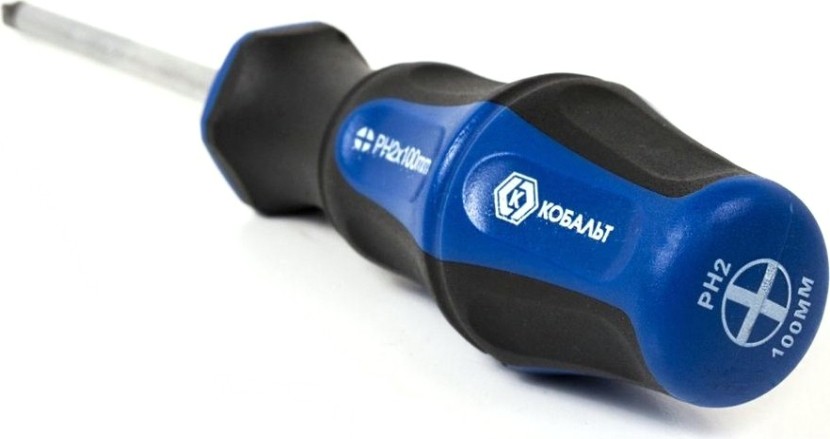Отвертка крестовая Кобальт 646-355 ultra grip ph-2х100 мм, двухкомпонентная рукоятка