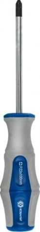 Отвертка крестовая Кобальт 646-416 ultra grip pz-2х100 мм cr-v, двухкомпонентная руко
