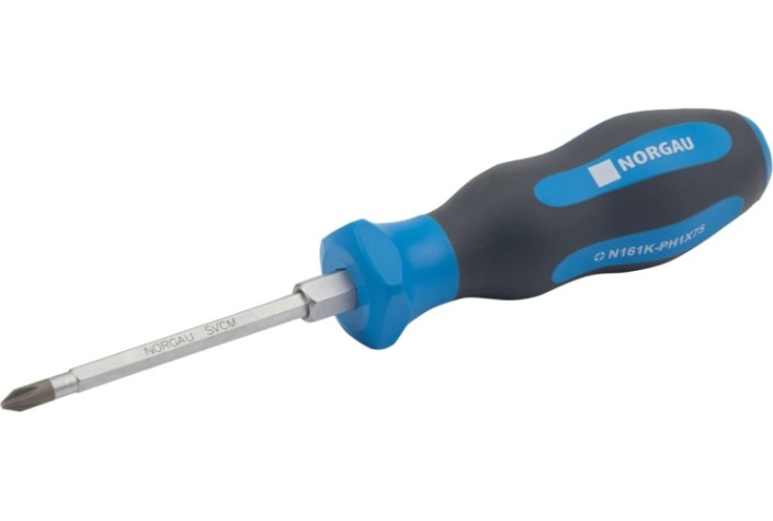 Отвертка крестовая Norgau PH1x75 phillips с ударным наконечником [062105210]