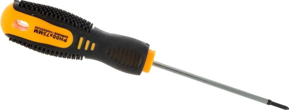 Отвертка крестовая REXANT PH 00х75 мм Cr-V двухкомпонентная рукоятка [12-6401]