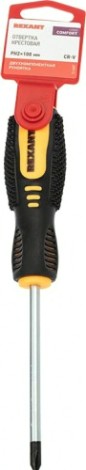 Отвертка крестовая REXANT PH 2х100 мм Cr-V двухкомпонентная рукоятка [12-6407]