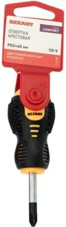Отвертка крестовая REXANT PH 2х40 мм Cr-V двухкомпонентная рукоятка [12-4730]