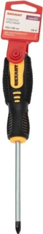 Отвертка крестовая REXANT PZ 2х100 мм Cr-V двухкомпонентная рукоятка [12-6415]
