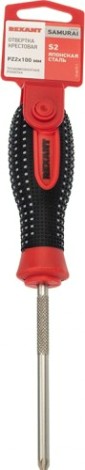 Отвертка крестовая REXANT PZ 2х100 мм S2 трехкомпонентная рукоятка [12-6415-1]