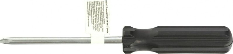 Отвертка крестовая Sparta ph2х100 мм, углеродистая сталь, черная рукоятка [13213]