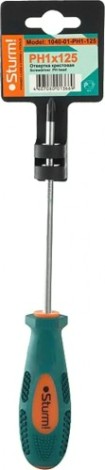 Отвертка крестовая Sturm 1040-01-PH1-125 ph1x125мм, магнит. наконечник Отвертка крестовая Sturm 1040-01-PH1-125 ph1x125мм, магнит. наконечник