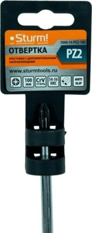 Отвертка крестовая Sturm 1040-14-PZ2-100 pz2х100мм, магнитн. наконечник Отвертка крестовая Sturm 1040-14-PZ2-100 pz2х100мм, магнитн. наконечник