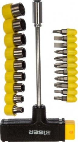 Отвертка с битами Biber 85553 т-образная рукоятка, 22 пред. [тов-079423]