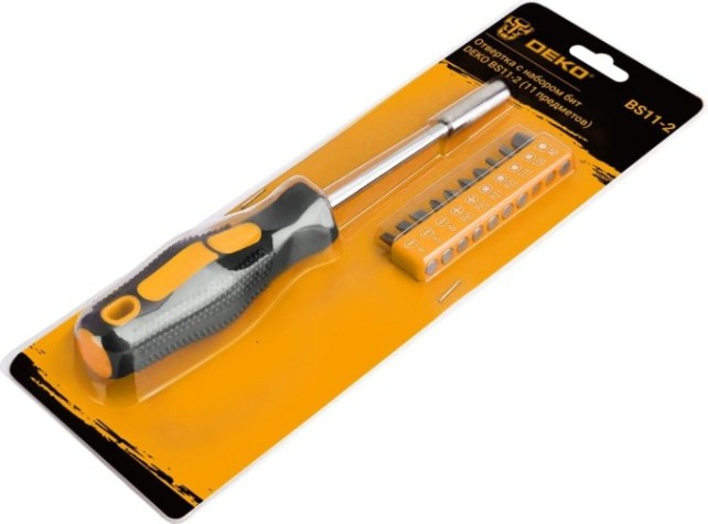 Отвертка с битами DEKO BS11-2 набором бит (11 предметов) [065-0597]