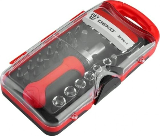 Отвертка с битами DEKO BS30-1 набором бит и торцевых головок (30 предметов) [065-0503]