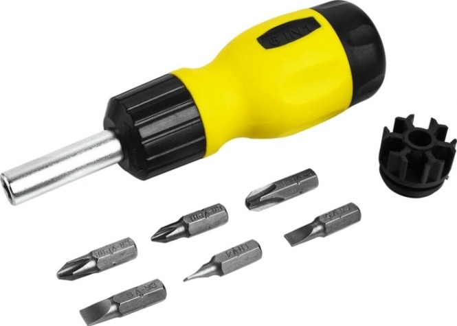 Отвертка с битами DEKO BS7 реверсивная с набором 6 в 1 bs7 (7 предметов) [065-0599]