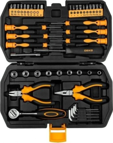 Отвертка с битами DEKO TZ45 набором бит и головок (45 предметов) в кейсе [065-0313]
