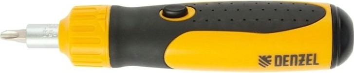 Отвертка с битами Denzel 7711611 реверсивная. механизм smartpush 12 шт Отвертка с битами Denzel 7711611 реверсивная. механизм smartpush 12 шт