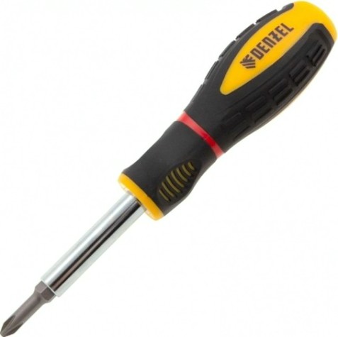 Отвертка с битами Denzel 7713381 комбинированная, sl3/16"-ph1, sl1/4"-ph2 Отвертка с битами Denzel 7713381 комбинированная, sl3/16"-ph1, sl1/4"-ph2