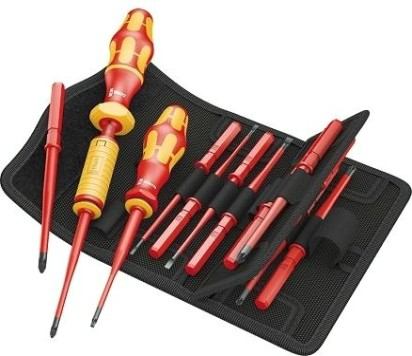 Отвертка с битами динамометрическая WERA Kraftform Kompakt VDE Torque 16 предметов WE-135906 [WE-135906]