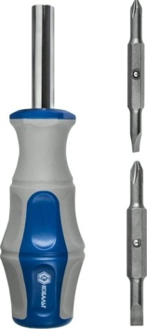 Отвертка с битами Кобальт 646-645 рукоятка ultra grip с набором двусторонних cr-v (3