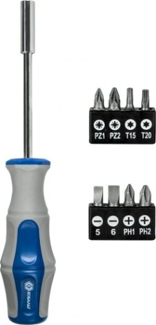 Отвертка с битами Кобальт 646-676 рукоятка ultra grip с набором cr-v (9 шт.)