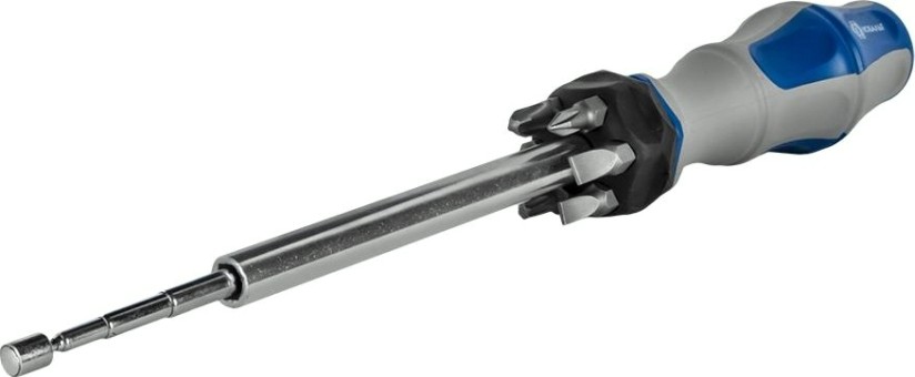 Отвертка с битами Кобальт 646-690 рукоятка ultra grip телескопическая, с набором cr-