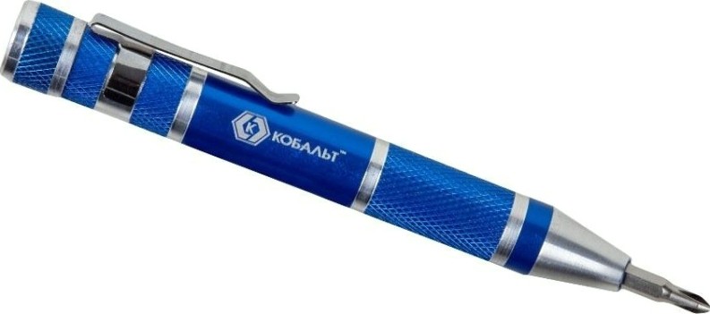 Отвертка с битами Кобальт 792-070 рукоятка с набором 10 шт для точных работ, cr-v