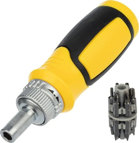 Отвертка с битами REXANT 12-4778 набор 13 предметов с реверсивной отверткой