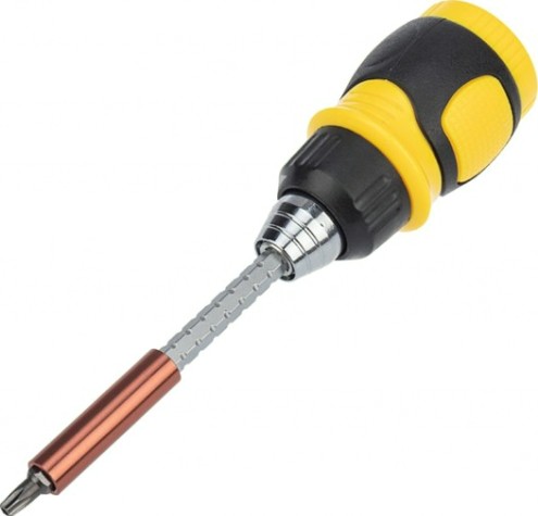 Отвертка с битами REXANT 12-4779 набор 8 предметов с реверсивной отверткой