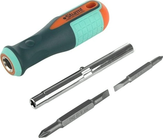 Отвертка с битами Sturm 1040-09-S2 4 в 1 магнит. наконечник,твердость 58 hrc