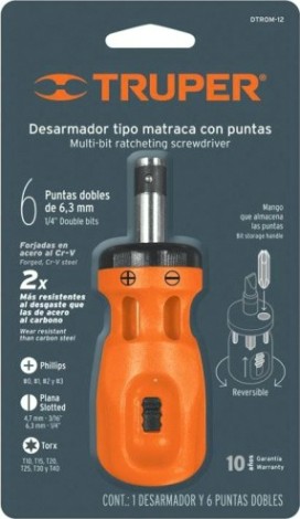 Отвертка с битами TRUPER DTROM-12B 10494 [10494]