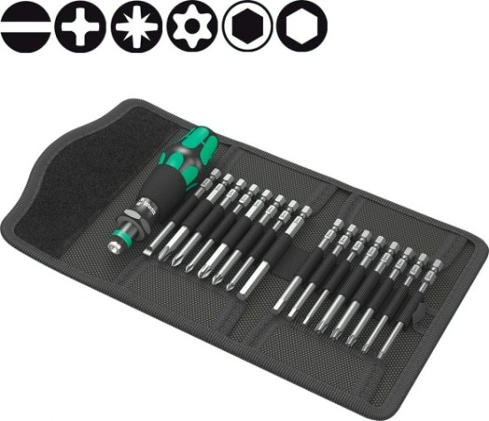 Отвертка с битами WERA Kraftform Kompakt 60 17 предметов WE-059295 [WE-059295]