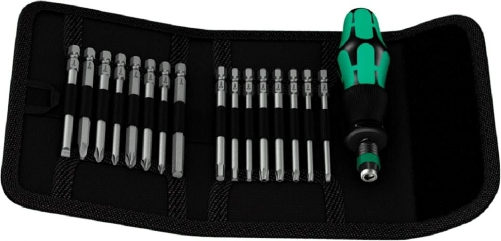 Отвертка с битами WERA Kraftform Kompakt 60 RA Imperial 17 предметов WE-051041 [WE-051041]