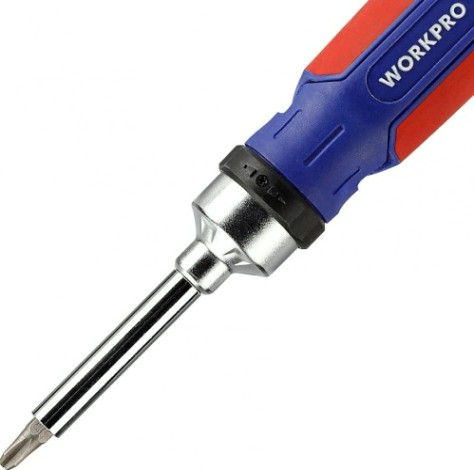Отвертка с битами WORKPRO WP221061 15-в-1 с трещоткой