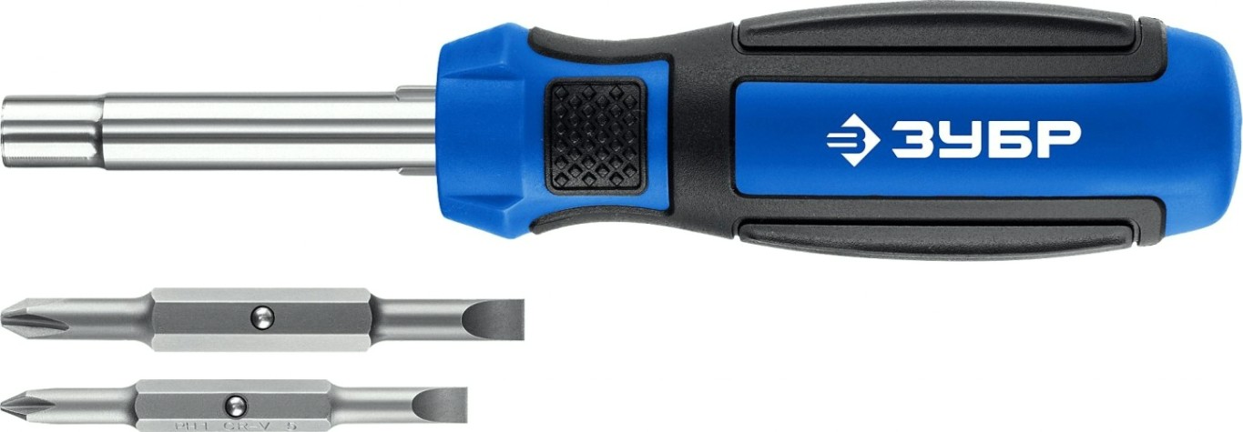 Отвертка с битами ЗУБР 25030 комбинированная профессионал 6-в-1