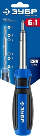 Отвертка с битами ЗУБР 25030 комбинированная профессионал 6-в-1 Отвертка с битами ЗУБР 25030 комбинированная профессионал 6-в-1