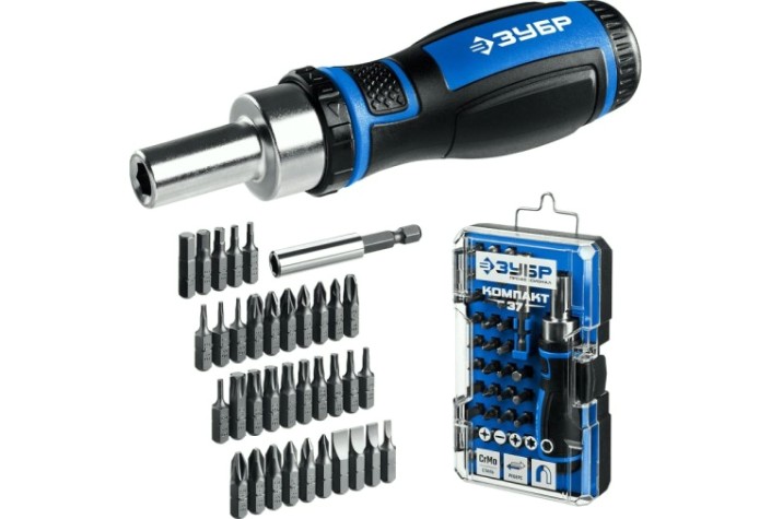 Отвертка с битами ЗУБР Компакт-37 реверсивная [25164-H37_z01]