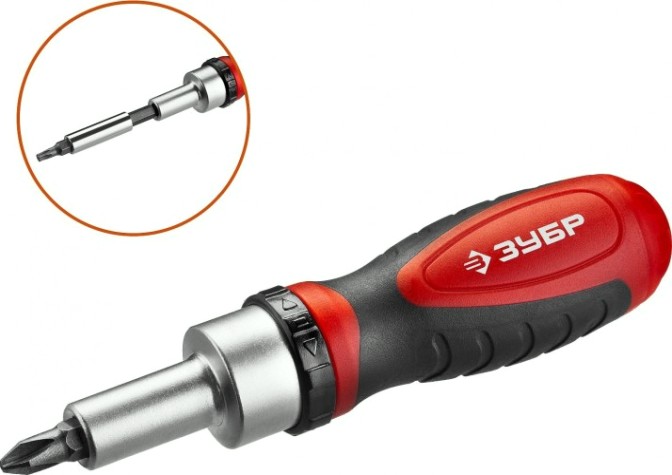 Отвертка с битами ЗУБР ПРОФЕССИОНАЛ компакт-т29 набор: реверсивная насадками 29 шт [25168-H29_z01]