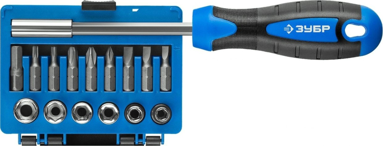 Отвертка с битами ЗУБР Профессионал набор 16 пред. [25216]
