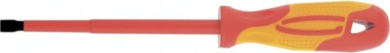Отвертка шлицевая диэлектрическая GROSS 12942 1000 V, 4 x 100 мм Отвертка шлицевая диэлектрическая GROSS 12942 1000 V, 4 x 100 мм