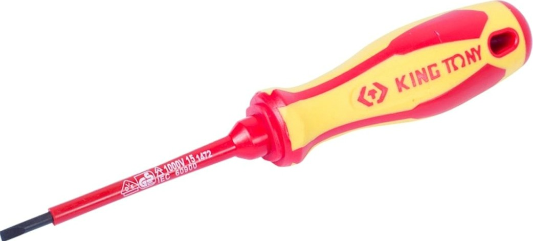 Отвертка шлицевая диэлектрическая KING TONY 14720303 3.0 х 75 мм Отвертка шлицевая диэлектрическая KING TONY 14720303 3.0 х 75 мм
