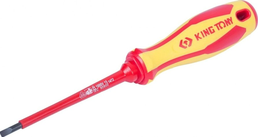 Отвертка шлицевая диэлектрическая KING TONY 14720404 4.0 х 100 мм Отвертка шлицевая диэлектрическая KING TONY 14720404 4.0 х 100 мм