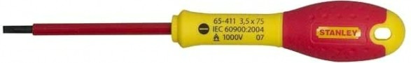 Отвертка шлицевая диэлектрическая STANLEY VDE FATMAX 0-65-411 3.5 х 75 мм [0-65-411]