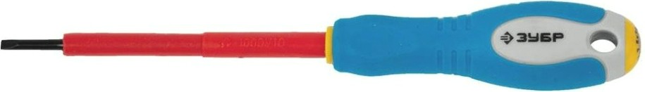 Отвертка шлицевая диэлектрическая ЗУБР "ПРОФИ ЭЛЕКТРИК" VDE 1000 V 3.0 х 75 мм 25261-3.0-075 [25261-3.0-075]