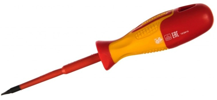 Отвертка шлицевая GROSS 12945 диэлектрическая SL8х150 мм, до 1000B Отвертка шлицевая GROSS 12945 диэлектрическая SL8х150 мм, до 1000B