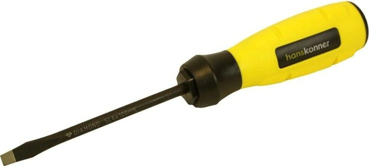 Отвертка шлицевая HANSKONNER HK1040-16-SL6-100 алмазн. наконечник Отвертка шлицевая HANSKONNER HK1040-16-SL6-100 алмазн. наконечник