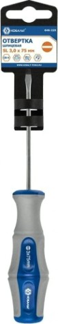 Отвертка шлицевая Кобальт 646-225 ultra grip sl 3,0х75 мм cr-v, двухкомпонентная рук