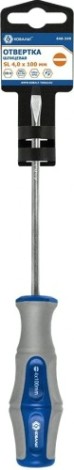 Отвертка шлицевая Кобальт 646-249 ultra grip sl 4,0х100 мм cr-v, двухкомпонентная ру